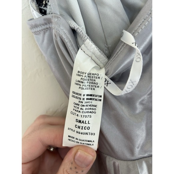 Vintage Y2K XOXO Slip Dress S Fairy Grunge Dainty Prom Formal Lace Silver Party - Picture 8 of 11